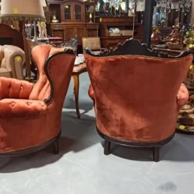 Zestaw ludwikowski kanapa z fotelami, królewski komplet