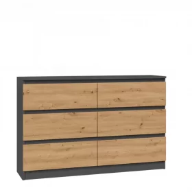 NOWOCZESNA KOMODA BEZUCHWYTOWA 6 SZUFLAD 120CM RÓZNE WERSJE KOLORYSTYCZNE - RAWA DARMOWA DOSTAWA