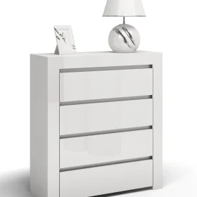 KOMODA DEKO D4 - BIEL POŁYSK