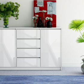 KOMODA 2D4S 140 - BIEL POŁYSK