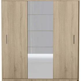 SZAFA FARO DRZWI PRZESUWNE LUSTRO 235CM DĄB SONOMA