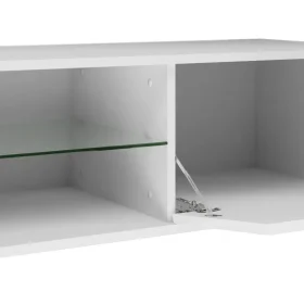 STOLIK SZAFKA RTV SANDY 100CM BIEL POŁYSK