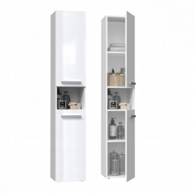 SZAFKA ŁAZIENKOWA REGAŁ SŁUPEK NEL I BIAŁY POŁYSK