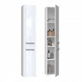 SZAFKA ŁAZIENKOWA REGAŁ SŁUPEK NEL II BIAŁY POŁYSK