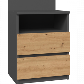 SZAFKA NOCNA MALWA M1 - ANTRACYT / DĄB ARTISAN