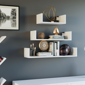 KOMPLET 3 x PÓŁKA WISZĄCA ŚCIENNA MOBI 3P BIEL