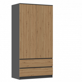 SZAFA MALWA SS-90 - ANTRACYT / DĄB ARTISAN