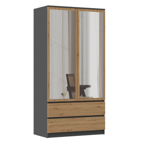 SZAFA SS-90 LUSTRO - ANTRACYT DĄB ARTISAN