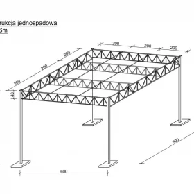 Konstrukcja pod panele fotowoltaiczne 6 x 6 m - Wiata Fotowoltaiczna