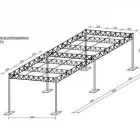 Konstrukcja Stalowa 6x12 -  Wiata Garaż Hala Carport - Nowa i Solidna