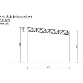 Konstrukcja Stalowa 6x12 -  Wiata Garaż Hala Carport - Nowa i Solidna