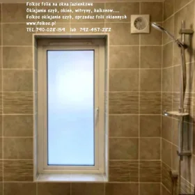 Folie matowe mrożone na okna łazienkowe -Folie Warszawa ,oklejamy okno w łazience -100% prywatność , nie zaciemniają pomieszczeń